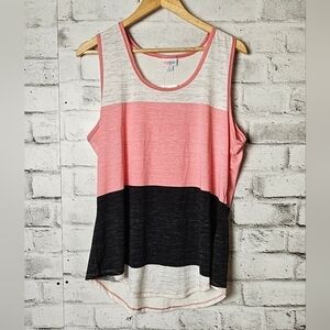 LuLaRoe Tank Top Womens XL Colorblock Flowy Swing Tunic Pink Gray